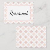 Weiche Peachy Blush Damask Platzkarte (Vorne/Hinten)