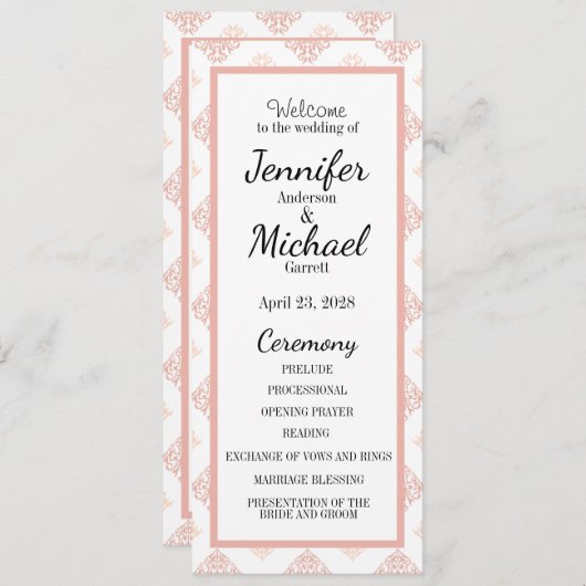 Weiche Peachy Blush Damask Programm (Vorne/Hinten)
