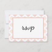 Weiche Peachy Blush Damask RSVP Karte (Vorderseite)
