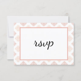 Weiche Peachy Blush Damask RSVP Karte