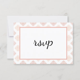 Weiche Peachy Blush Damask RSVP Karte