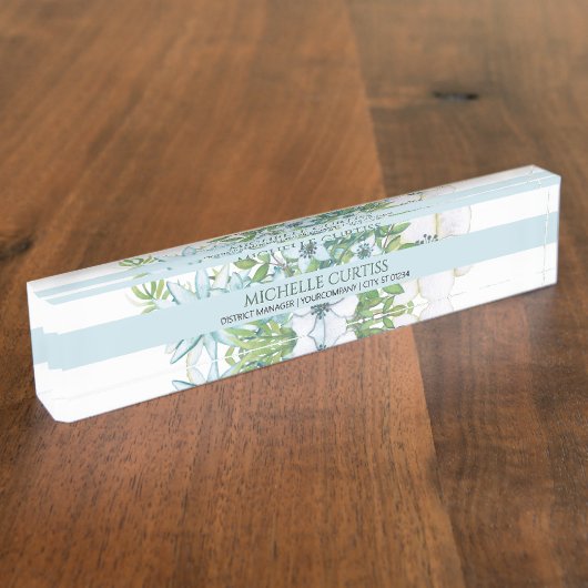 Weiche Personalisierte Flora-Namensplatte Namensplakette (Seite)