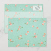 Weiche Petals Peach & Aqua Postkarte (Vorne/Hinten)