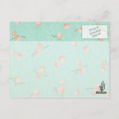 Weiche Petals Peach & Aqua Postkarte (Rückseite)