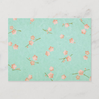 Weiche Petals Peach & Aqua Postkarte
