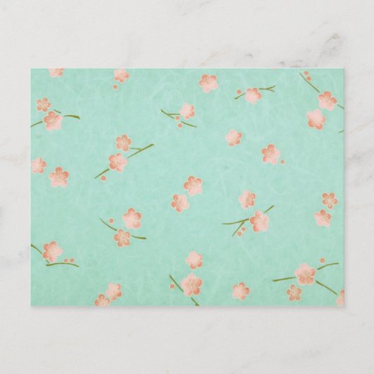 Weiche Petals Peach & Aqua Postkarte (Vorderseite)