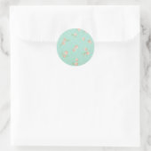 Weiche Petals Peach & Aqua Runder Aufkleber (Tasche)
