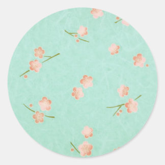 Weiche Petals Peach & Aqua Runder Aufkleber
