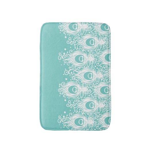 Weiche Pfauenfedern Badematte (Vorderseite Vertikal)