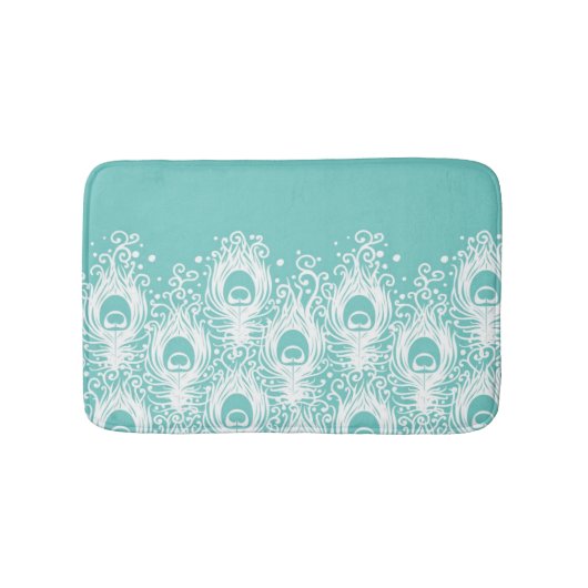 Weiche Pfauenfedern Badematte (Vorderseite)