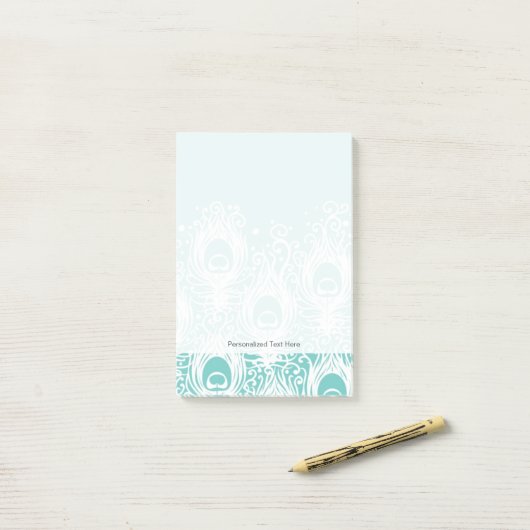 Weiche Pfauenfedern Post-it Klebezettel (Auf Schreibtisch)