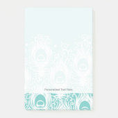 Weiche Pfauenfedern Post-it Klebezettel (Vorderseite)