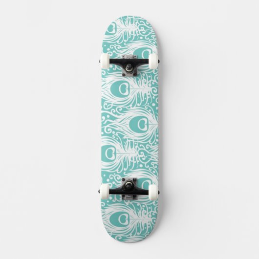 Weiche Pfauenfedern Skateboard (Vorderseite)