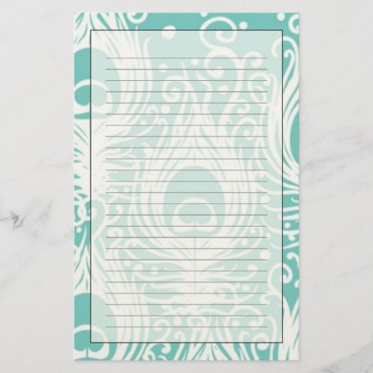 Weiche Pfaufedern Briefpapier (Vorderseite)