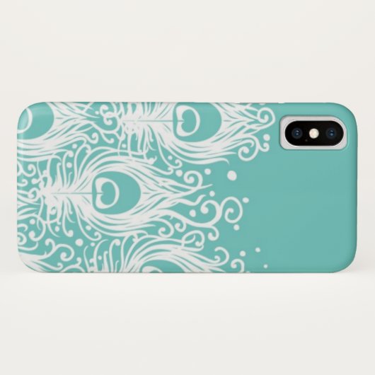 Weiche Pfaufedern Case-Mate iPhone Hülle (Rückseite (Horizontal))