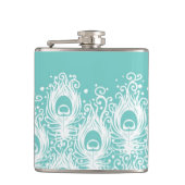 Weiche Pfaufedern Flachmann (Vorderseite)