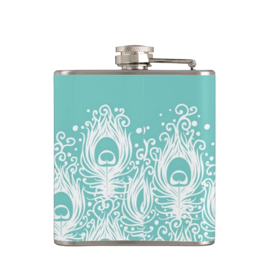 Weiche Pfaufedern Flachmann (Rückseite)