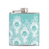 Weiche Pfaufedern Flachmann (Vorderseite)