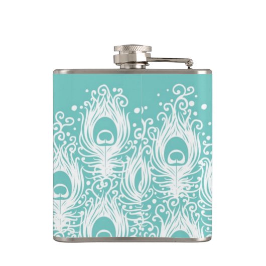 Weiche Pfaufedern Flachmann (Rückseite)