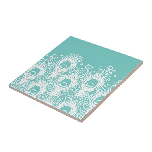 Weiche Pfaufedern Fliese (Seite)