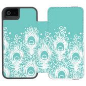 Weiche Pfaufedern Incipio iPhone Geldbeutel-Hülle (Folio Geöffnet)