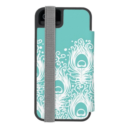 Weiche Pfaufedern Incipio iPhone Geldbeutel-Hülle (Folio Rückseite)