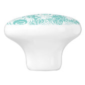 Weiche Pfaufedern Keramikknauf (Seitenansicht)