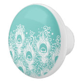 Weiche Pfaufedern Keramikknauf (Rechts)