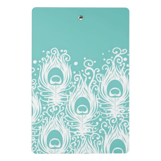 Weiche Pfaufedern Mini Klemmbrett (Rückseite)