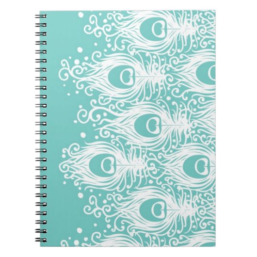 Weiche Pfaufedern Notizblock (Vorderseite)