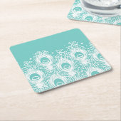 Weiche Pfaufedern Rechteckiger Pappuntersetzer (angewinkelt)