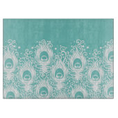 Weiche Pfaufedern Schneidebrett (Vorderseite)