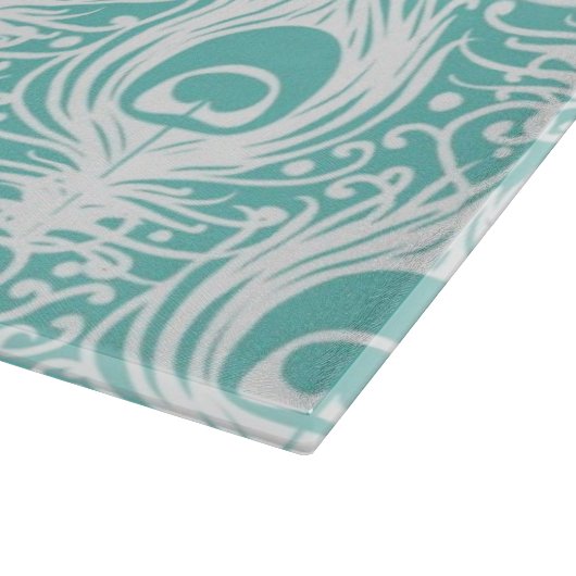 Weiche Pfaufedern Schneidebrett (Ecke)