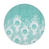 Weiche Pfaufedern Schneidebrett (Vorderseite)