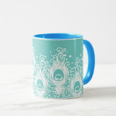 Weiche Pfaufedern Tasse (VorderseiteRechts)