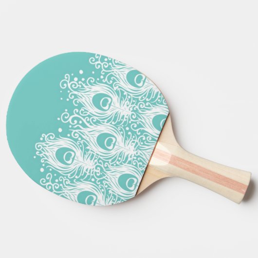 Weiche Pfaufedern Tischtennis Schläger (Seitenansicht)