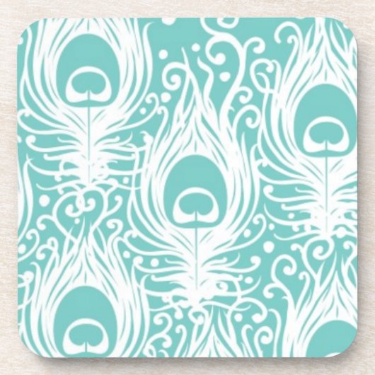 Weiche Pfaufedern Untersetzer (Vorderseite)