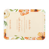 Weiche Pfirsich-Blumen-Magnet-Hochzeits-Einladung Magnet (Horizontal)