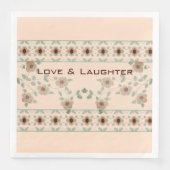 Weiche Pfirsich und grüne Dekorationen Serviette (Vorderseite)