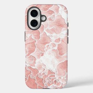 Weiche Pfirsich- und rosa Blumen-Handyhülle iPhone 16 Hülle