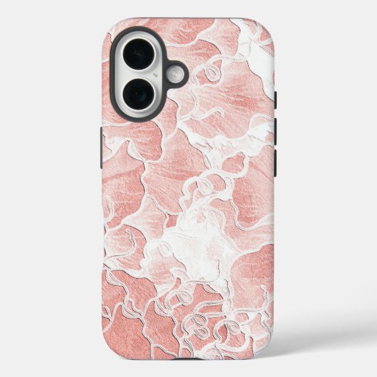 Weiche Pfirsich- und rosa Blumen-Handyhülle Case-Mate iPhone Hülle (Rückseite)