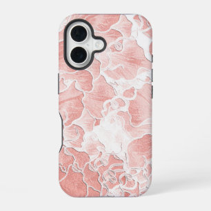 Weiche Pfirsich- und rosa Blumen-Handyhülle iPhone 16 Hülle
