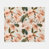 Weiche Pfirsichblüten Elfenbein Blumenmuster Fleecedecke (Vorderseite (Horizontal))
