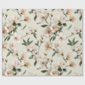Weiche Pfirsichblüten Elfenbein Blumenmuster Geschenkpapier (Flach)