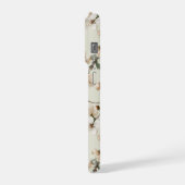 Weiche Pfirsichblüten Elfenbein Blumenmuster iPhone Hülle (Linke Seite)