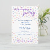 Weiche Polka-Punkte - jedes Occasions-Party Einladung (Stehend Vorderseite)
