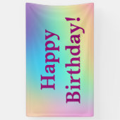 Weiche Prismatische Pastel Gradient "Happy Birthda Banner (Vertikal)