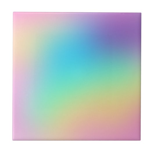 Weiche Prismatische Pastell Rainbow Gradient Tile Fliese (Vorderseite)