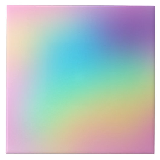 Weiche Prismatische Pastell Rainbow Gradient Tile Fliese (Vorderseite)