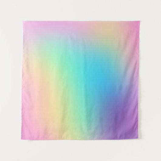 Weiche Prismatische Pastell Rainbow Gradient Wandteppich (Vorderseite (Horizontal))